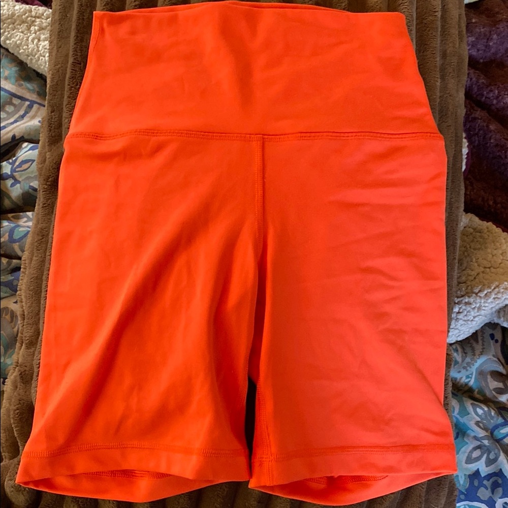 Women's Orange High-Waisted Shorts